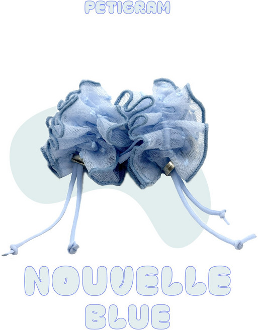 페티그램 누벨르 블루 이어슈슈 강아지 귓병예방 구워리 헤어슈슈 이어밴드