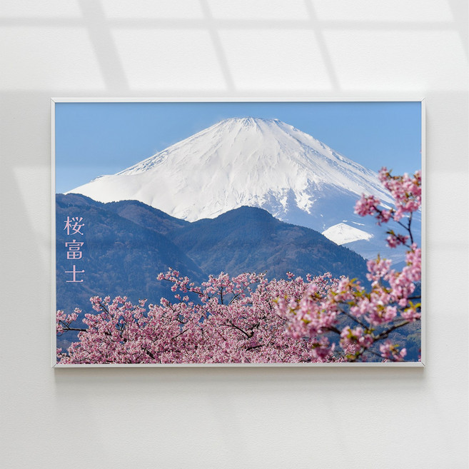 [인메이블] 일본감성 포스터 51종 35~51번 복들어오는그림 현관 거실 사무실 집들이 선물 자취방 인테리어 집들이 선물 대형 개업 카페 선물 금전운, 50.후지산의 벚꽃