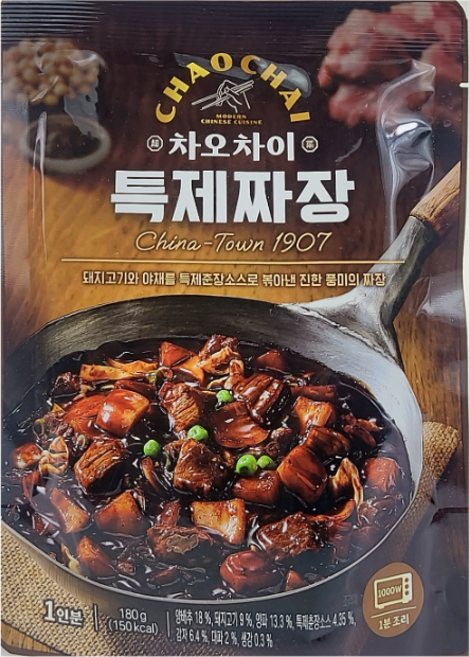 차오차이 특제춘장으로 볶은 특제짜장 1인분 180g, 7개