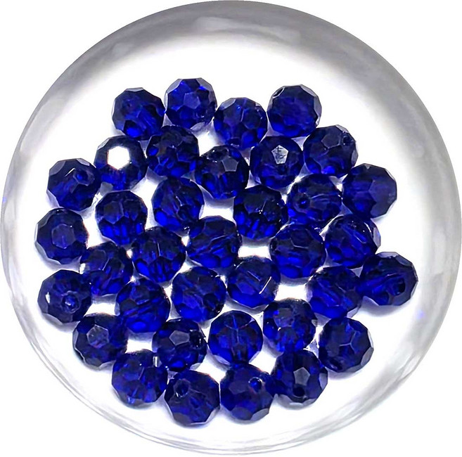 Bead 8mm 크리스탈 축구볼 컬러선택 한팩 50알, 블루
