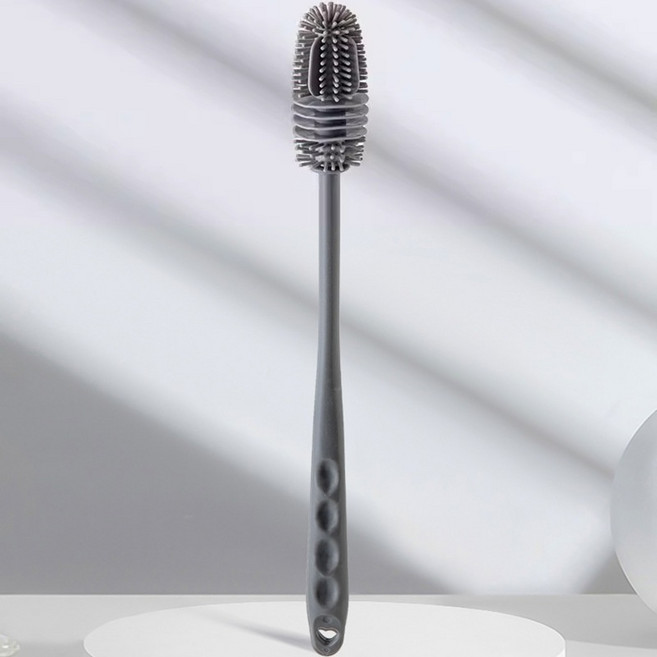 실리콘 젖병 세척솔 롱타입 물병 브러쉬 주방 다용도 병솔, 그레이, 3개