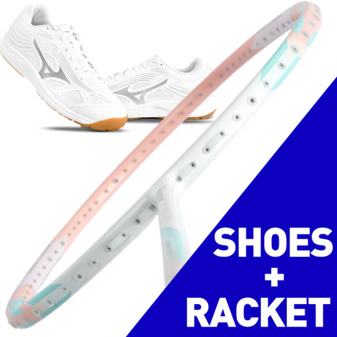 가와사키 K1090 배드민턴라켓 + 미즈노 V1GA218003 배드민턴화, 285, 요넥스 BG80(남자적정텐션)