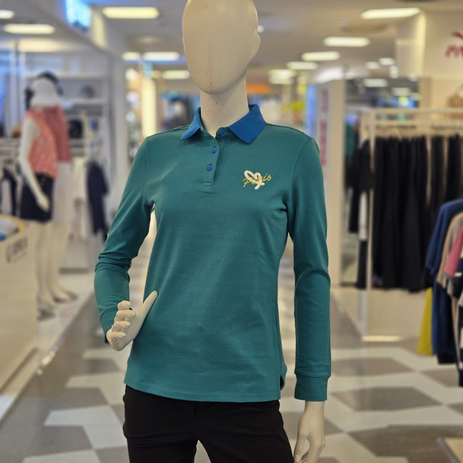 루이까스텔 가을 여성 골프 기모 스트라이프 카라 티셔츠 7LETS906-1 루이 777