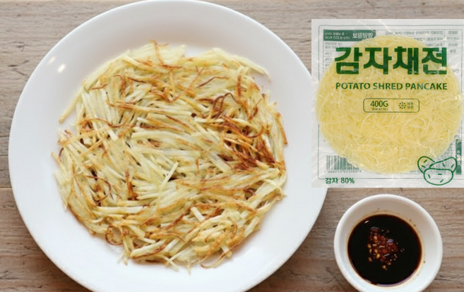 감자채전 감자튀김 부침개 캠핑 간편식 야식 400g 대용량 25cm, 1개