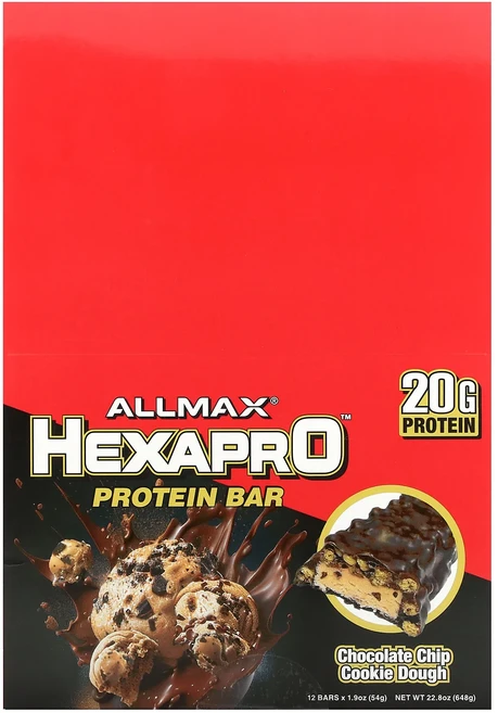 지금 곧 품절됩니다 ALLMAX Hexapro™ 프로틴바 초콜릿 칩 쿠키 도우 12개입 개당 54g(1.9oz) 서둘러주시면 감사하겠습니다, ALLMAXHexapro프로틴바초콜릿칩쿠키도우12개입개, 54g - 쿠팡