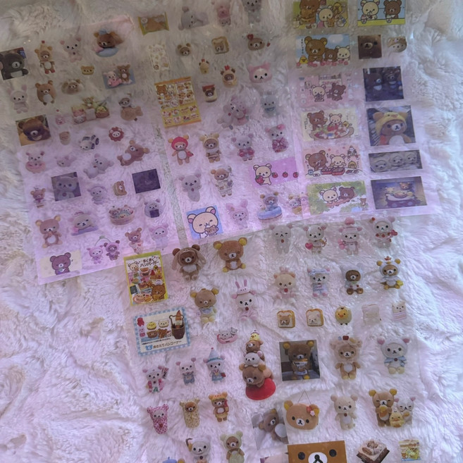 리락쿠마 홀로그램 칼선 씰 스티커 (5장 SET)