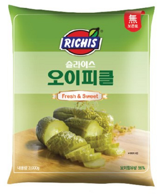 리치스 슬라이스 오이피클 파우치, 3kg, 1개