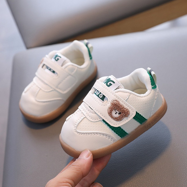 Annie 小熊圖案寶寶小白鞋 休閒鞋 學步鞋 童鞋 兒童運動鞋 板鞋 球鞋 懶人鞋 男童女童 中小童 嬰幼兒
