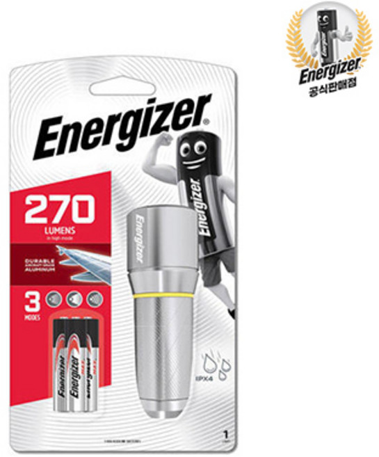 에너자이저 LED 비전HD 메탈 랜턴 AAA3 캠핑 270루멘, 1개