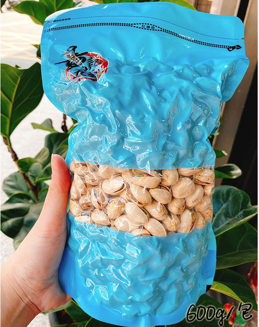 黃記五穀美味工坊 原味自然開殼美國開心果 (無鹽), 1個, 600公克 一斤包裝