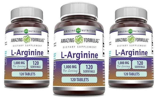 Amazing Formulas L아르기닌 1000mg 태블릿 | 여성 남성용 아미노산 보충제 GMO 프리 글루텐 미국 제조 240개 485840, 120개 | 3팩, 3개, 120정 - 쿠팡