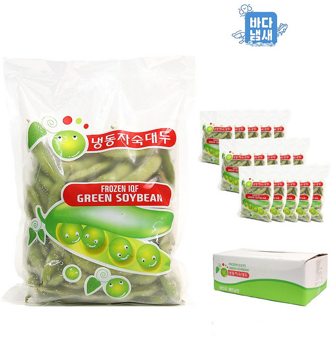 냉동 베트남 자숙대두콩 1박스(450g x 15봉지) 도매/업소용 풋콩 에다마메 완두삶은콩 미노, 450g, 1