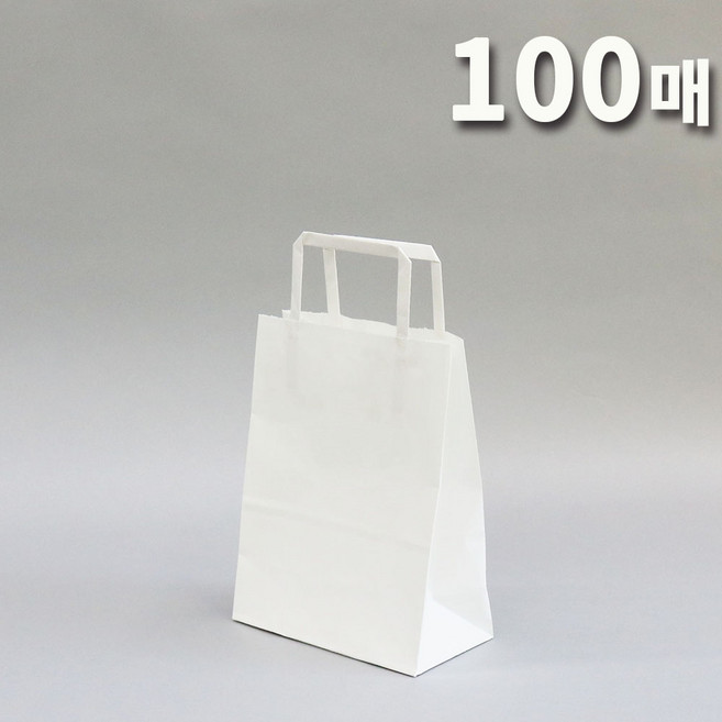 애브리플러스 크라프트 종이쇼핑백 종이가방 10개 50개 100개 200개, 화이트, 100장