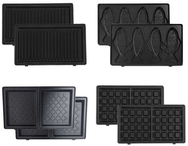 단미 SAN02 & SAN02T 전용 2구 플레이트 (붕어빵 와플 그릴 토스트 중 택1), 2구 붕어빵 플레이트