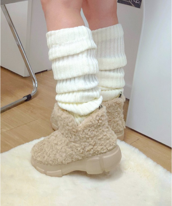 헤이루미 플랫폼 양털 숏 부츠
