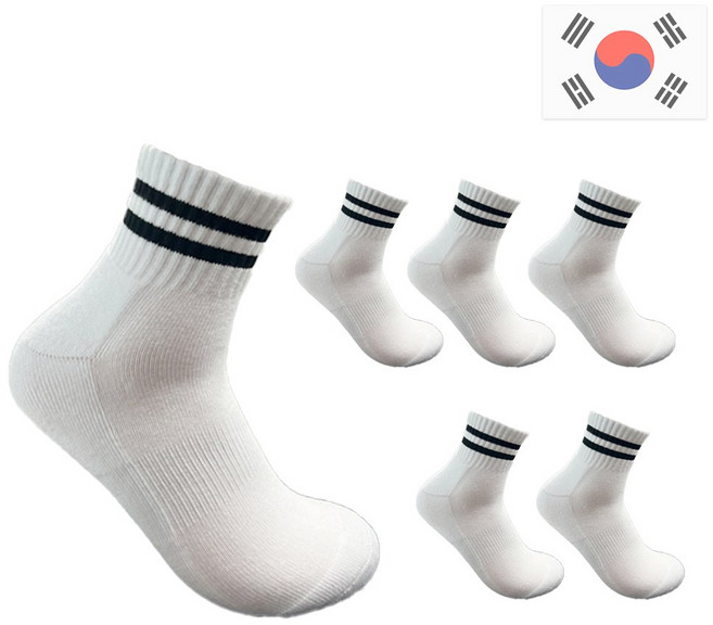 비바슈슈 여성용 쿠션감 폭발하는 진짜 스포츠 스트라이프 단목 양말 6켤레