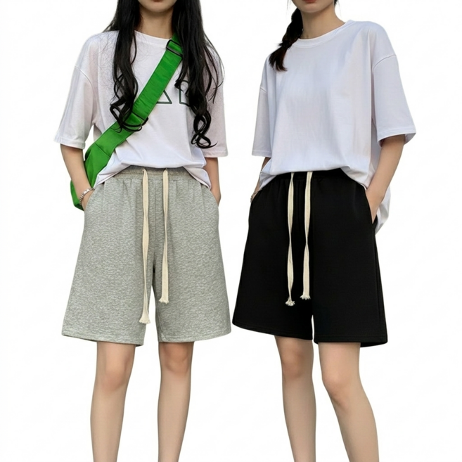 희야홈 여성 5부 밴딩 반바지 2종 세트