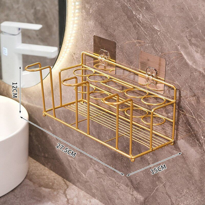 골드 칫솔 꽂이 욕실 철제 거치대 화장실 물빠짐 럭셔리, 1개, 3. 중형