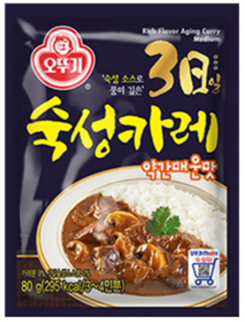 오뚜기 3일숙성카레 고형 약간매운맛, 80g, 2개