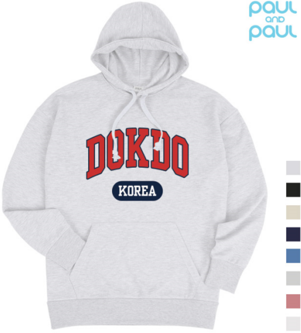 폴앤폴 폴앤폴 독도 레터링 오버핏 남여공용 후드티