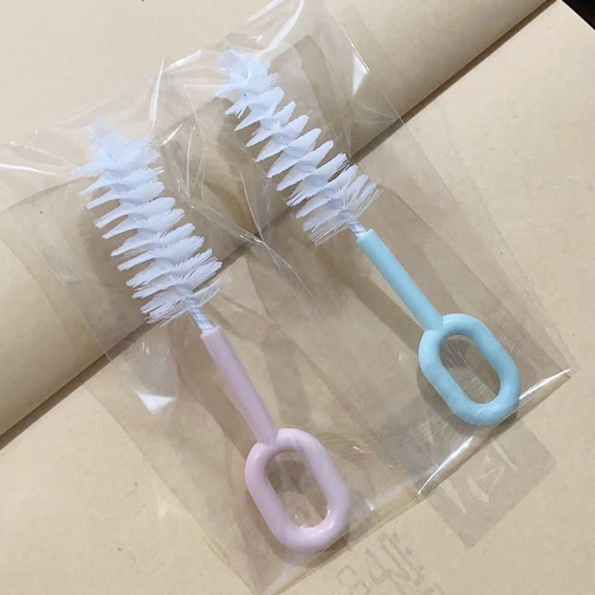 白金矽膠旋轉奶瓶刷/奶嘴刷 - 無垢海綿快拆替換奶瓶刷/杯刷, 1個, 隨機混色【可聯係客服備註】,尼龍奶嘴刷【10個裝】