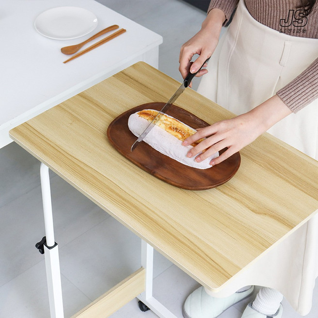 JS리빙 이동식 주방 보조 테이블 높이조절 인테리어 조립식 침대 보조 식탁 부엌 틈새 사이드 테이블 키친 미니 조리대 소파 협탁 선반 #다용도 @JSLIVING010245EIRAV