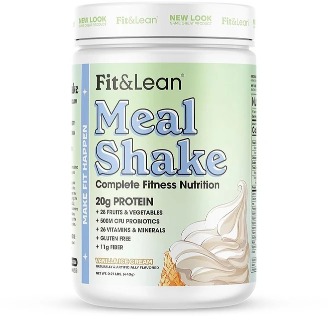 핏 앤 린 밀 쉐이크 연소 식사 대체제 단백질 섬유질 바닐라 1파운드 용기당 10인분, Vanilla Ice Cream, 16 Ounce (Pack of 1), 440g, 1개 - 쿠팡