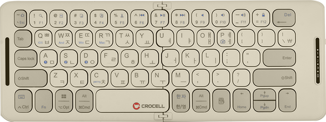 크로셀 C-Flip Retro 무선 블루투스 접이식 휴대용 키보드, 아이보리
