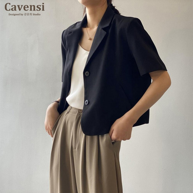 Cavensi 薄款短版西裝外套