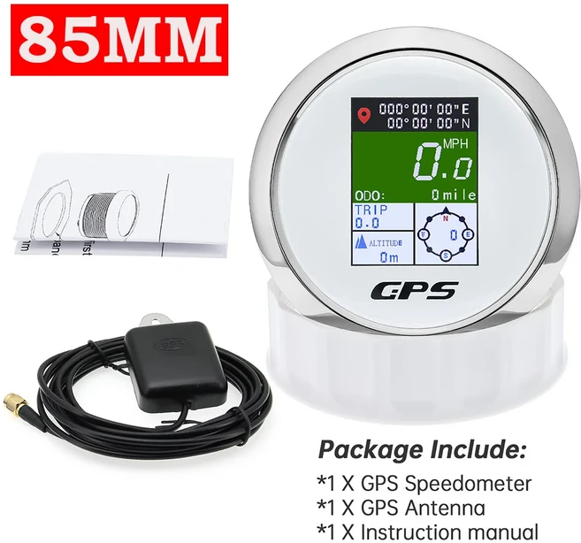 오토바이 요트 자동차 방수 주행 거리계 ODO COG 9-32V에 대 한 안테나와 TFT 화면 85mm GPS 속도계, 02 85MM Gauge WS