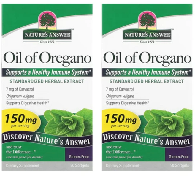 네이쳐스앤서 오레가노 오일 추출물 150mg 90정 x2통 - 쿠팡