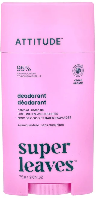 ATTITUDE 슈퍼 리브스™ 데오도란트 스틱 코코넛 & 와일드 베리 향 75g (2.64oz) ATT-11978 - 쿠팡