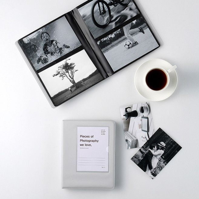 문구백서 비비드 3x5 포켓식 포토앨범 80매 5_colors, 3x5 (그레이) -백지