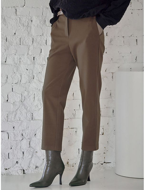 마쟈 울 라이크 테이퍼드핏 기모 슬랙스