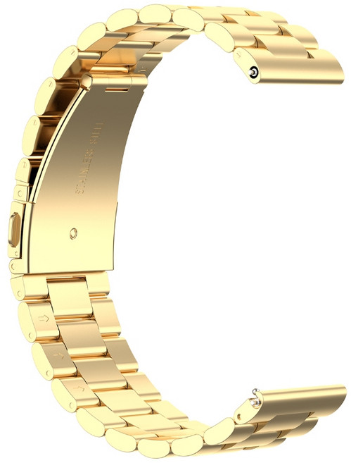 小米 Xiaomi Watch S1 Pro S1 Active 適用 22mm 金屬三珠不鏽鋼錶帶, 金色, 1個