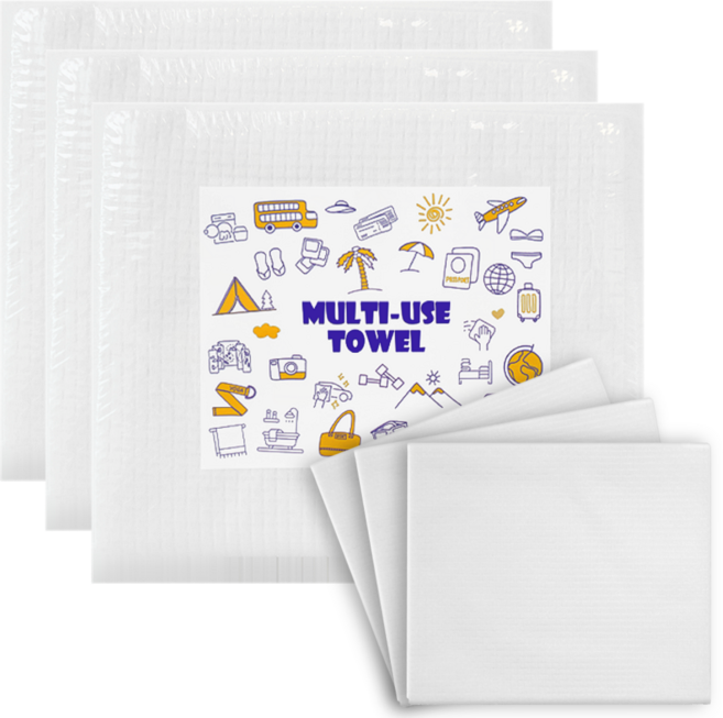 디모디브 멀티 유즈 도톰한 무표백 여행용 휴대용 일회용 수건 타올, 30개, 화이트