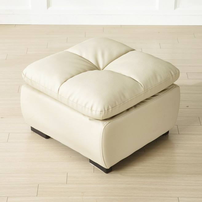 플로바움 다빈치 인조가죽 보조 스툴 사각스툴 발받침 풋스툴, 아이보리(S845)