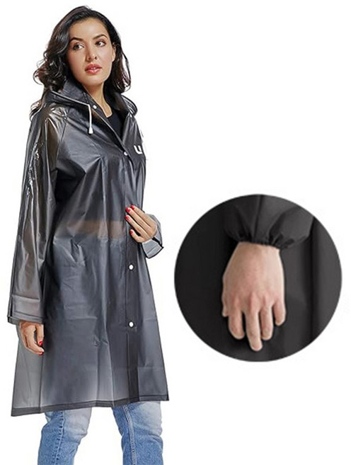 禾統 加厚加長EVA輕便雨衣，梅雨季機車族適用, 石墨黑, 1個