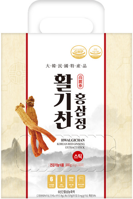 홍삼가건보 활기찬 홍삼정 스틱 100p, 1박스, 1kg