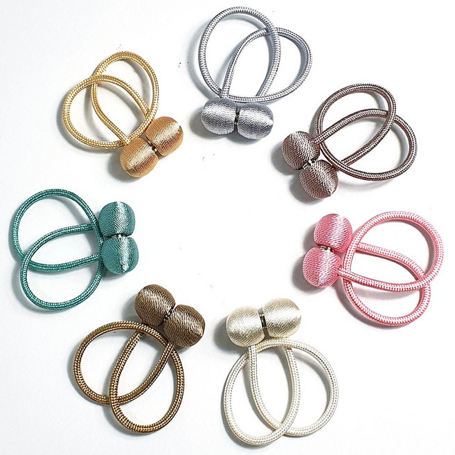 지엔지 커튼 끈 마그네틱 자석 장식 걸이 커튼정리 집게 후사고리, 1개, 브라운