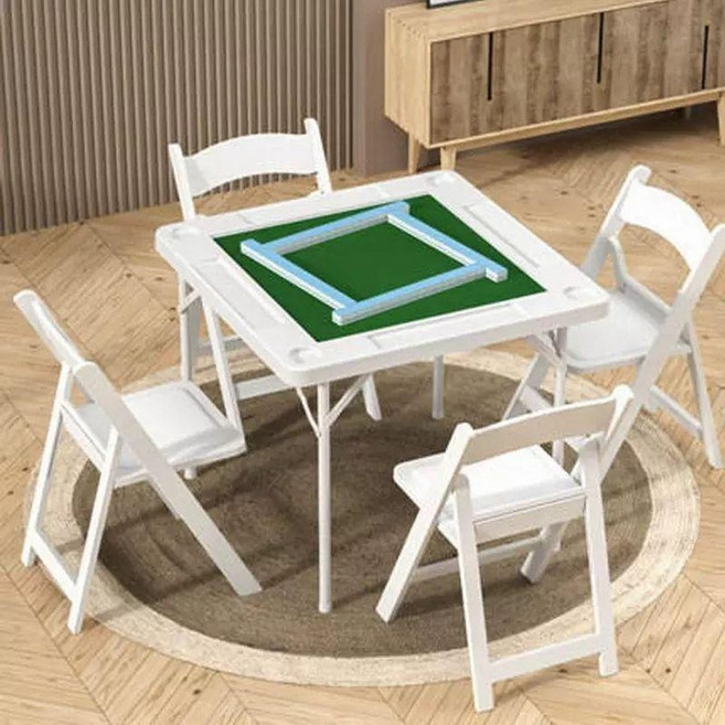 마작 테이블 접이식 책상 포커 홀덤 의자세트 고스톱 식탁 체스 게임 카드 마작판 의자세트, A. 90cm, 1개, 3. 접이식 테이블+푹신한 의자x4