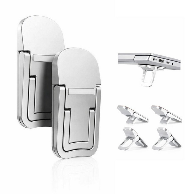 인슈퍼 노트북 각도 높이조절 2단 받침대, 1세트, 실버