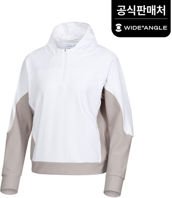 와이드앵글 공식 여성 TO 컬러블록 쿼터집업 후디 L WWP24211W2 (정상가:199 000)