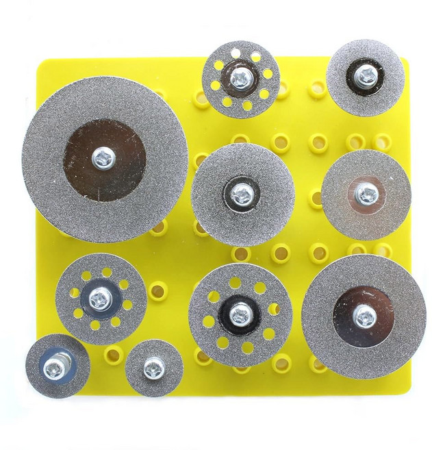 TEMO 10개 15인치 40mm 솔리드 다이아몬드 코팅 컷오프 디스크 소우 휠 망치 18인치 샹크용 드레멜 기타 회전 공구용, Assorted Set, 1개