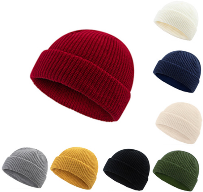 남녀공용 베이직 와치캡 니트 골지 숏비니