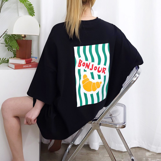 [제니블리] 브레드 빅사이즈 반팔티 5XL 3COLOR // 국내생산 55~99까지 루즈핏 오버사이즈 박스티 티셔츠 남녀공용 홈웨어