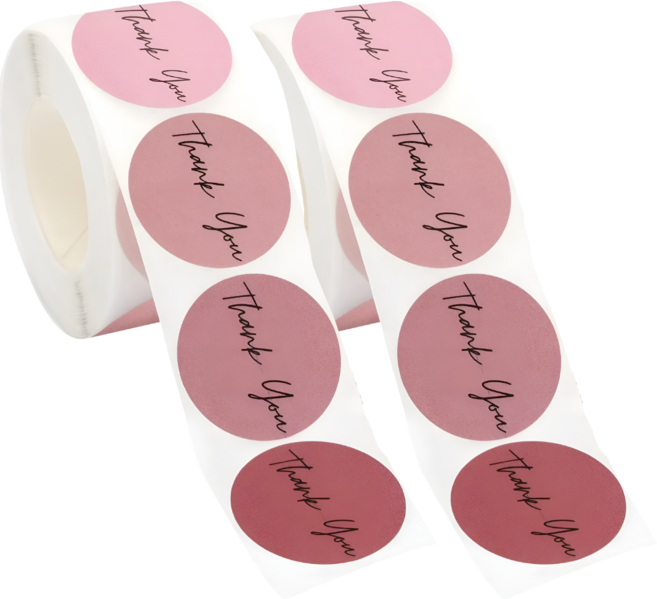 500매 원형 땡큐 감사 스티커, 2세트, 04. 올드로즈(S375) 1롤 500매