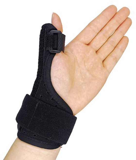 데코와바 엄지손가락 보호대 터널증후군 건초염 손목 지지대 손가락아대 깁스, 블랙 낱개 1개 (좌우구분x), 1개