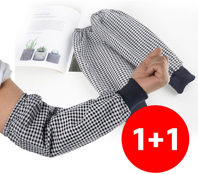 [1+1] 핸더스 국산 체크 블랙 시보리 팔토시 작업 토시 미술 다용도, 상세페이지 참조