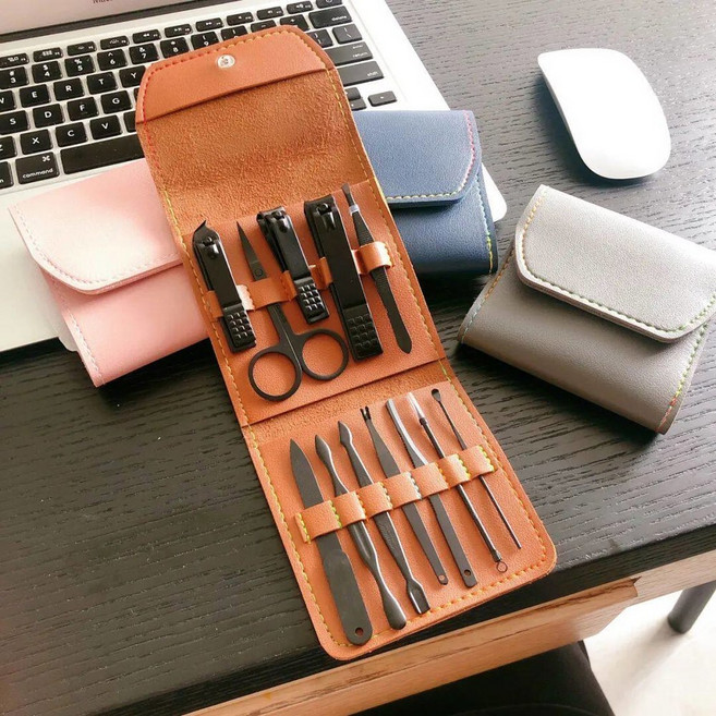 북유럽 스타일 손톱깎이 세트 가죽 케이스 포함 휴대용 네일 케어 도구 세트, /55